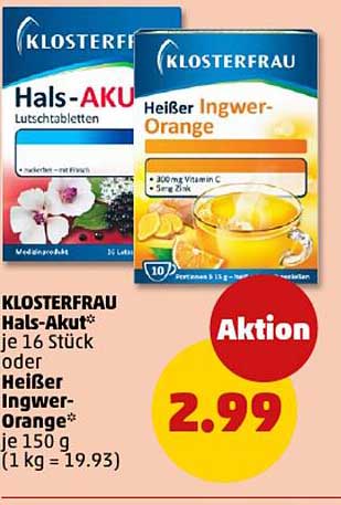 KLOSTERFRAU Hals-Akut* oder Heißer Ingwer-Orange*