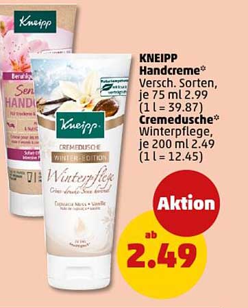 KNEIPP Handcreme*  
Cremedusche* Winterpflege