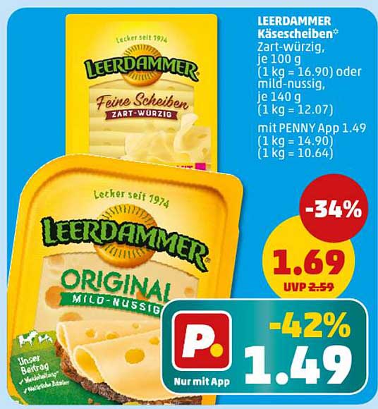 LEERDAMMER Käse scheiben* Zart-würzig oder mild-nussig