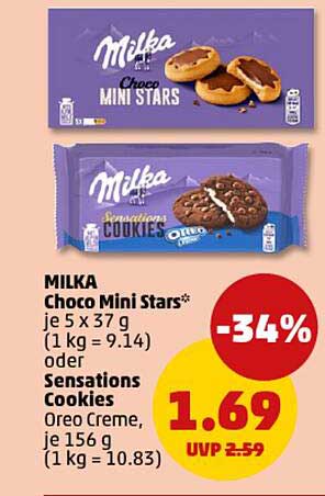 MILKA Choco Mini Stars* oder Sensations Cookies