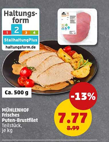 MÜHLENHOF Frisches Puten-Brustfilet Teilstück