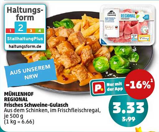 MÜHLENHOF REGIONAL Frisches Schweine-Gulasch