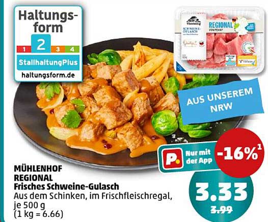 Mühlenhof Regional Frisches Schweine-Gulasch