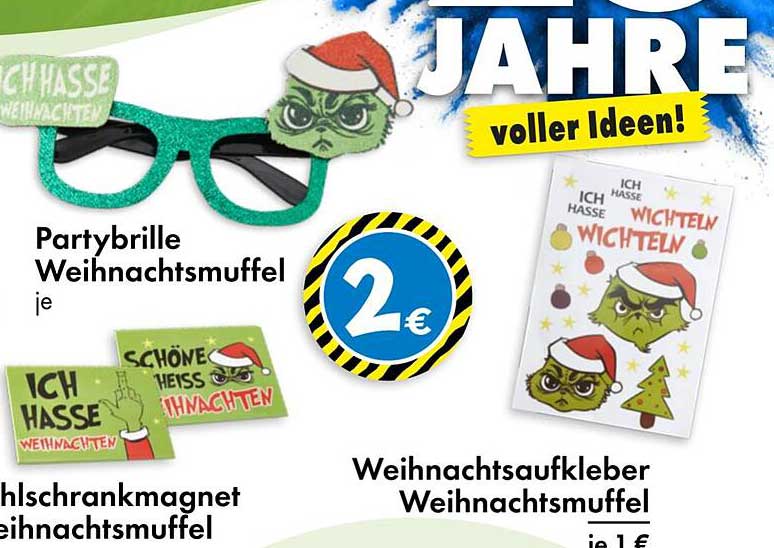 Partybrille Weihnachtsmuffel