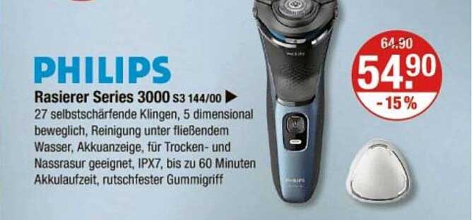 PHILIPS Rasierer Series 3000 S3 144/00