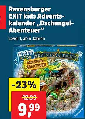 Ravensburger EXIT kids Adventskalender „Dschungel-Abenteuer“