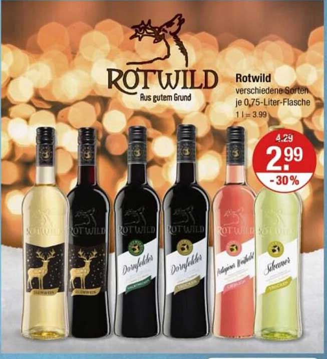 Rotwild verschiedene Sorten je 0,75-Liter-Flasche