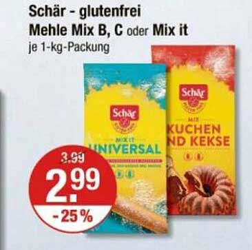 Schär - glutenfrei Mehle Mix B, C oder Mix it