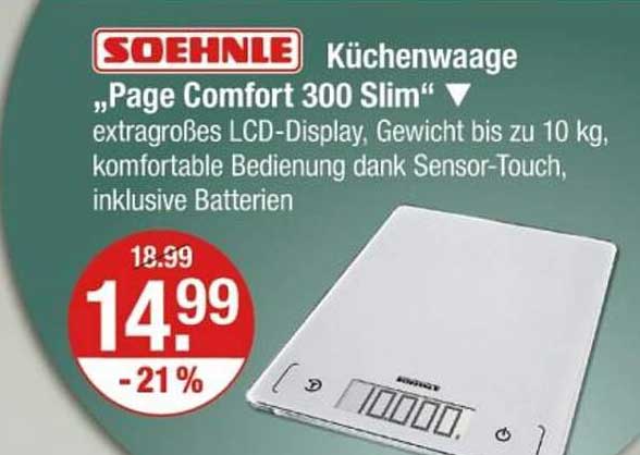 Soehnle Küchenwaage „Page Comfort 300 Slim“