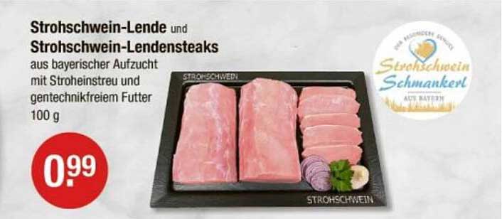 Strohw Schwein-Lende und Strohw Schwein-Lendensteaks