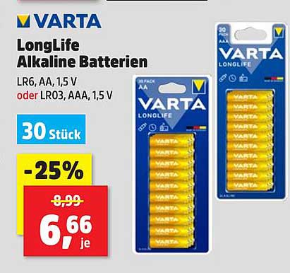 VARTA LongLife Alkaline Batterien