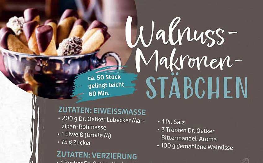 Walnuss-Makronen-Stäbchen