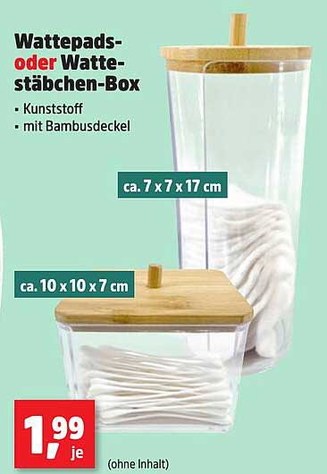 Wattepads- oder Wattestäbchen-Box