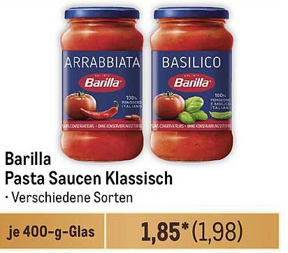 Barilla Pasta Saucen Klassisch