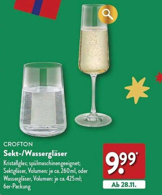 CROFTON Sekt-/Wassergläser