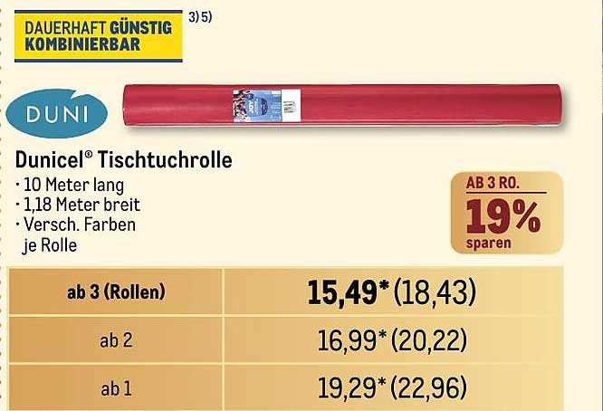 Dunicel® Tischclothrolle