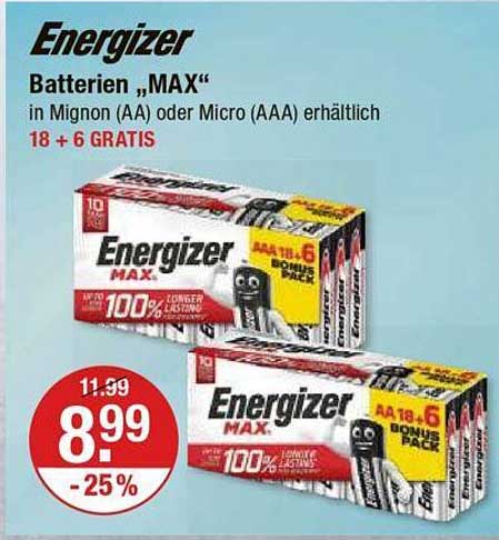 Energizer Batterien „MAX“