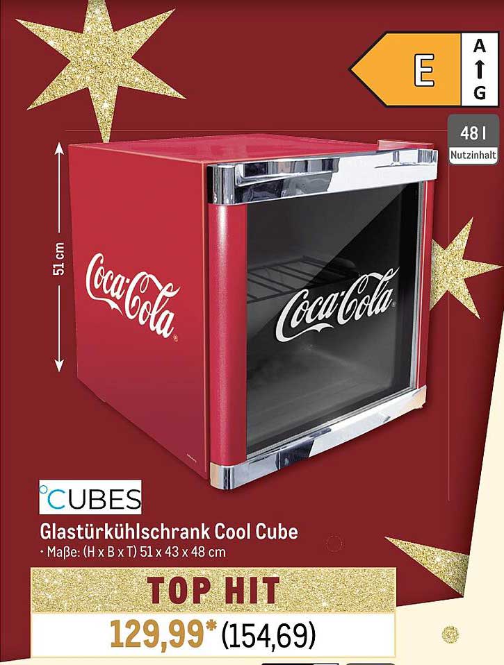 Glastürkühlschrank Cool Cube