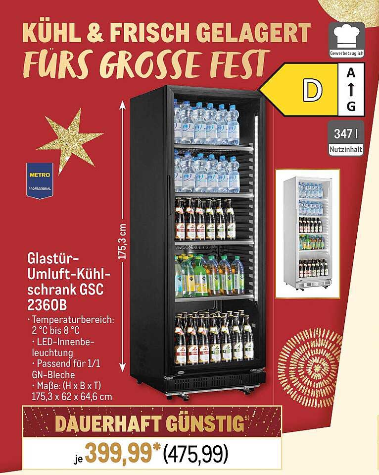 Glasur-Umluft-Kühlschrank GSC 2360B