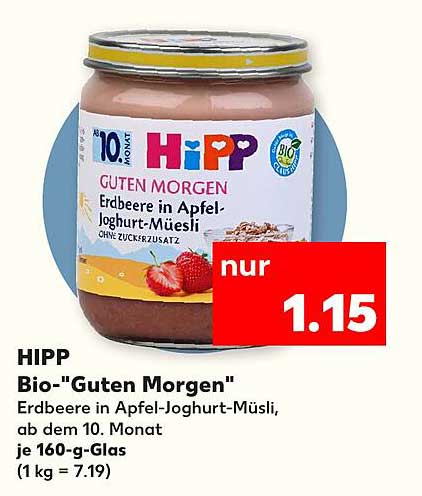 HIPP Bio-"Guten Morgen" Erdbeere in Apfel-Joghurt-Müsli