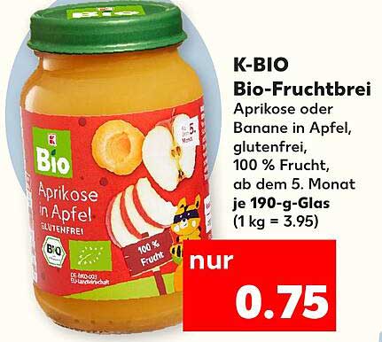 K-BIO Bio-Fruchtbrei Aprikose in Apfel