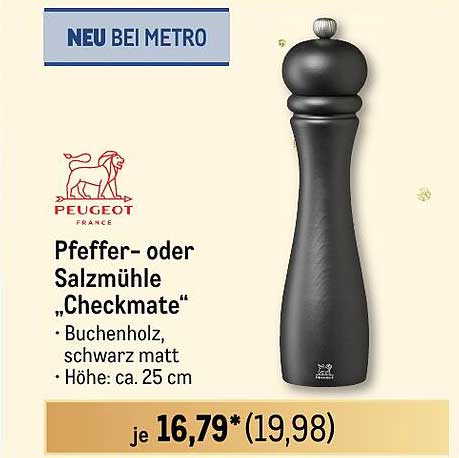 Pfeffer- oder Salzmühle „Checkmate“