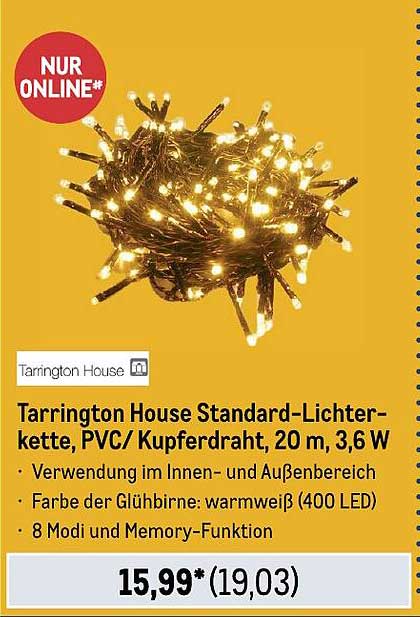 Tarrington House Standard-Lichterkette, PVC/ Kupferdraht