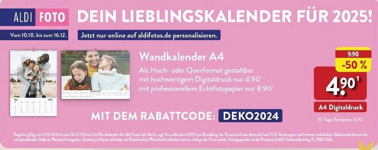 Wandkalender A4