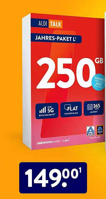 ALDI TALK JAHR-PAKET L 250 GB