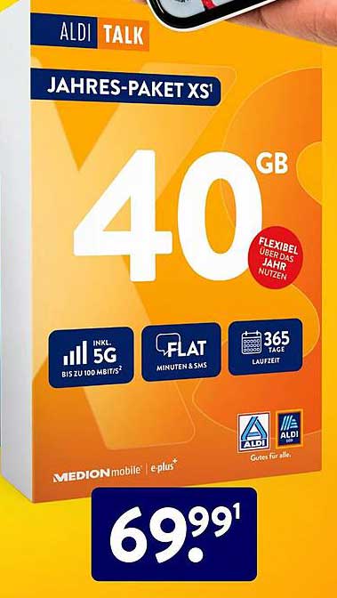 ALDI TALK JAHRES-PAKET XS 40 GB