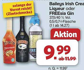 Baileys Irish Cream Liqueur oder FREEsia Gin