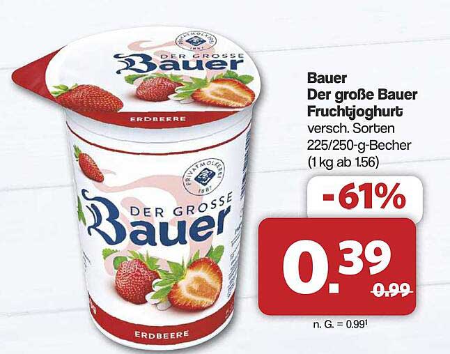 Bauer Der große Bauer Fruchtjoghurt Erdbeere