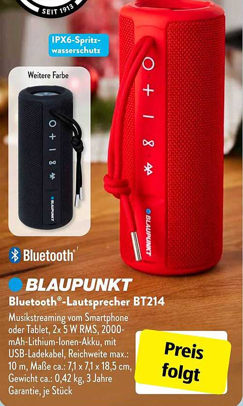 BLAUPUNKT Bluetooth®-Lautsprecher BT214