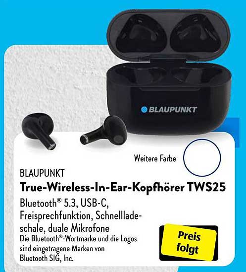 BLAUPUNKT True-Wireless-In-Ear-Kopfhörer TWS25