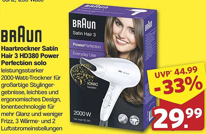 BRAUN Haartrückner Satin Hair 3 HD380 Power Perfection solo