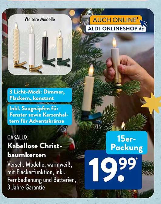 CASALUX Kabellose Christbaumkerzen