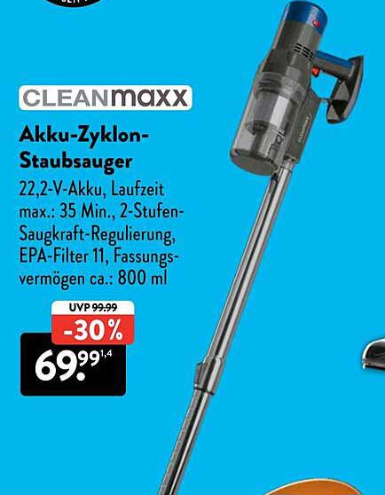 CLEANmaxx Akku-Zyklon-Staubsauger