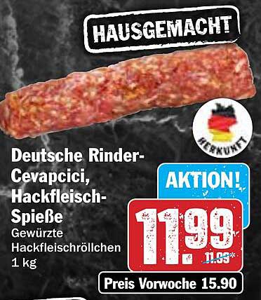 Deutsche Rinder-Cevapcici, Hackfleisch-Spieße