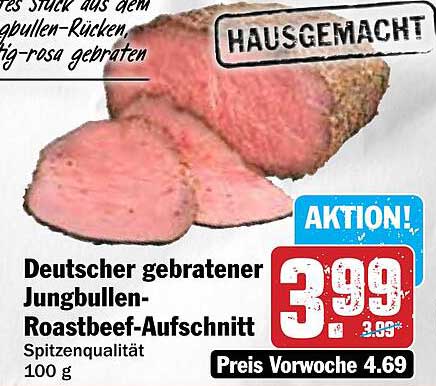 Deutscher gebratener Jungbullen-Roastbeef-Aufschnitt