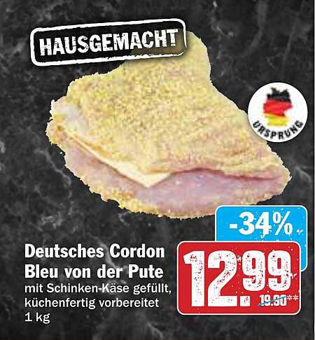 Deutsches Cordon Bleu von der Pute