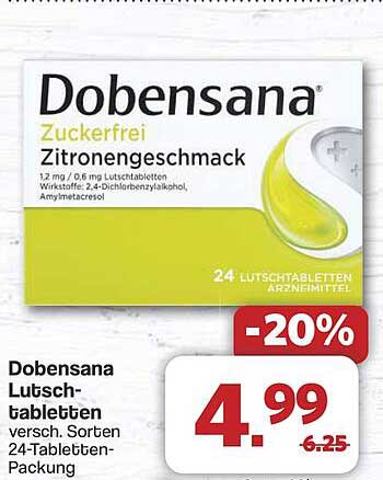 Dobensana Lutschtabletten Zuckerfrei Zitronengeschmack