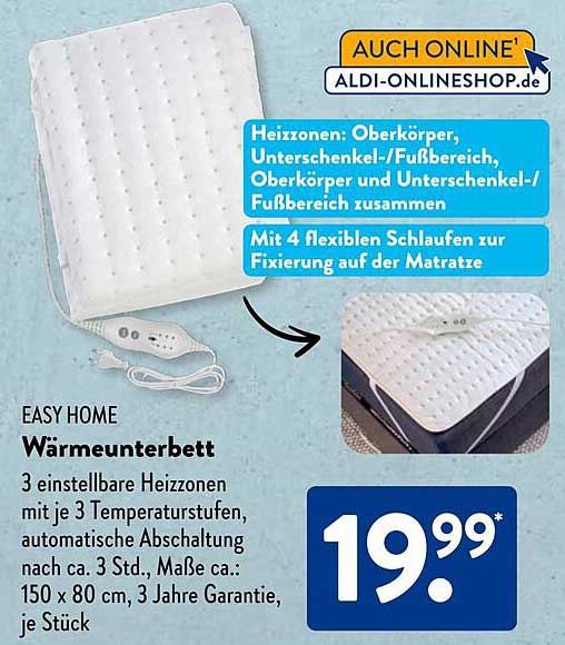 EASY HOME Wärmunterbett