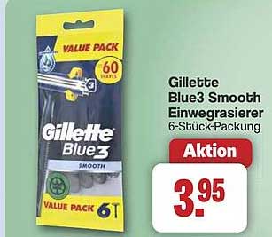 Gillette Blue3 Smooth Einwegrasierer 6-Stück-Packung