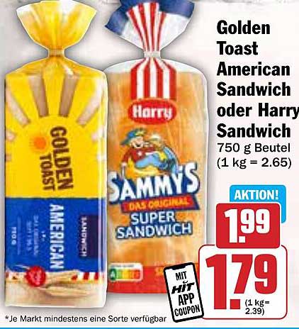 Golden Toast American Sandwich oder Harry Sandwich