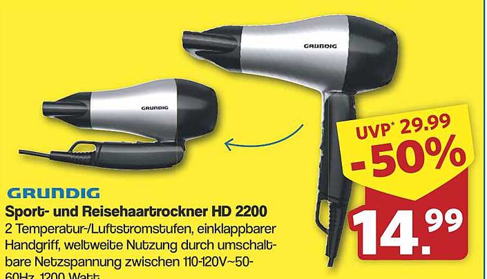 Grundig Sport- und Reisehaartrockner HD 2200