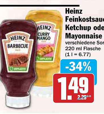 Heinz Feinkostsauce Ketchup oder Mayonnaise