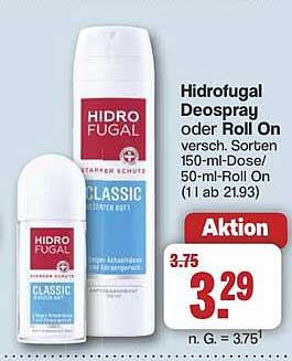 HidroFugal Deospray oder Roll On