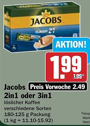 Jacobs 2in1 oder 3in1 löslicher Kaffee