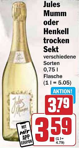 Jules Mumm oder Henkell trockener Sekt