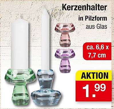 Kerzenhalter in Pilzform aus Glas